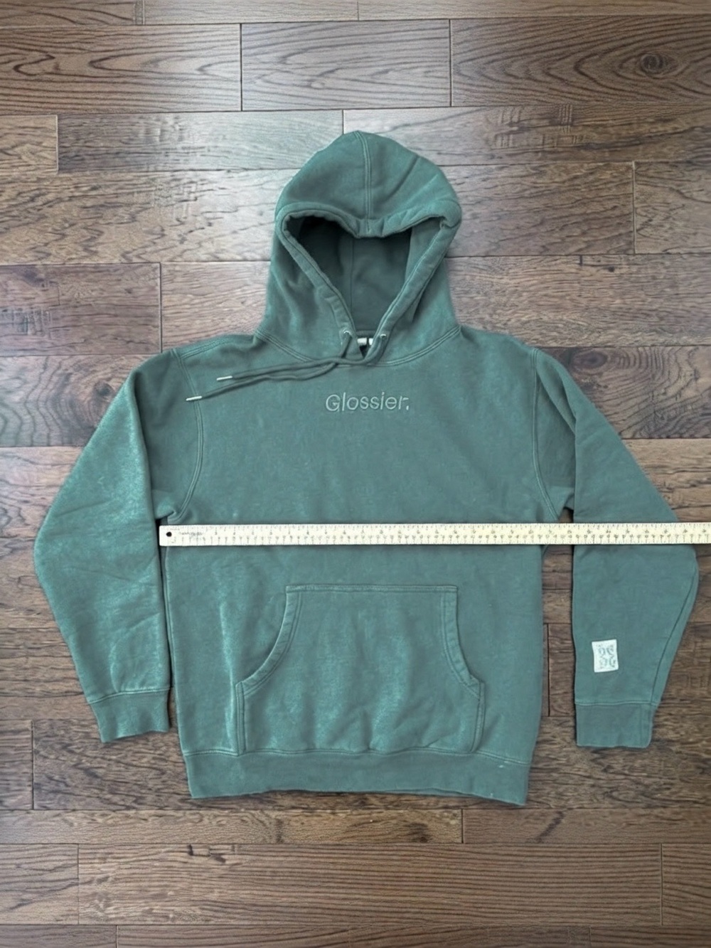 Glossier Limited Edition Embroidered Soft Sage Green Hoodie Size Small - Picture 6 of 8